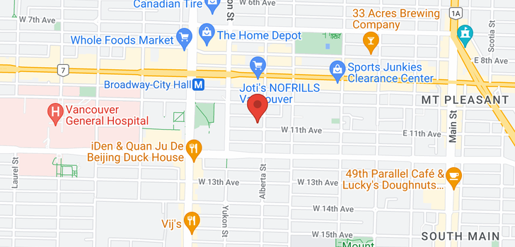 map of 311 W 11TH AVENUE